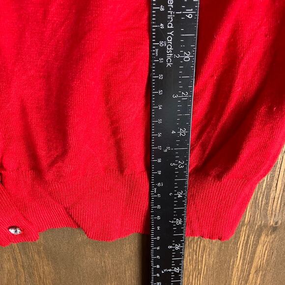 Express Womens Sweater Red Cardigan Diamond Button Front Long Sleeve Stretch XL - Picture 9 of 12